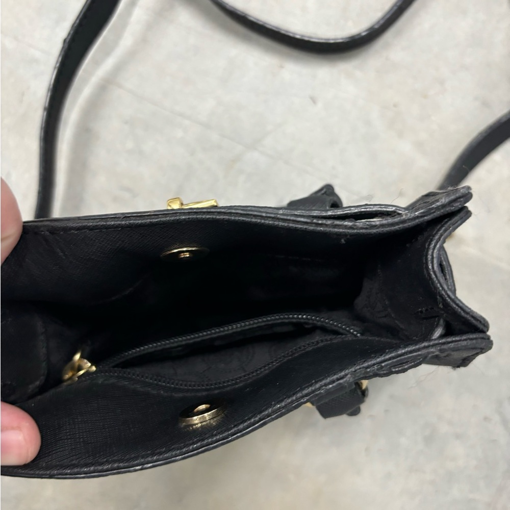 Michael Kors Micro Hamilton Black Leather Crossbody Handbag - Picture 5 of 5